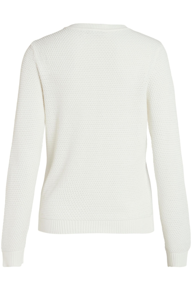 VIDALO O-NECK L/S KNIT TOP/SU - NOO 14082767 WHITE ALYSSUM
